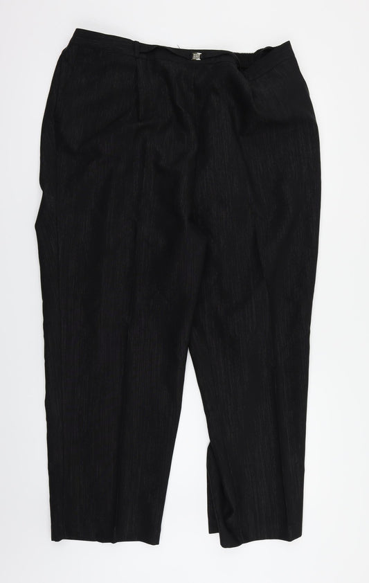 Womens UK Size 22 BM Collection Regular Fit Black Trousers