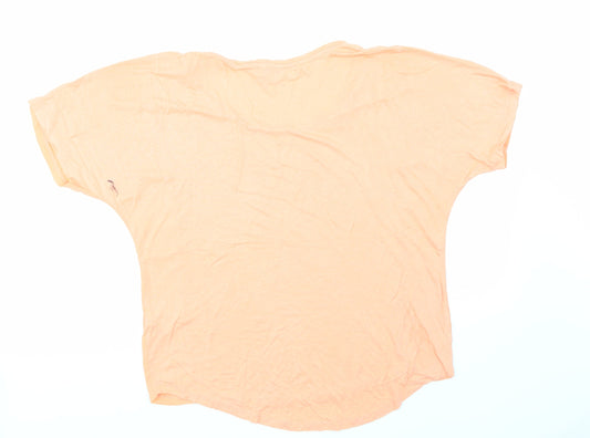 Womens UK Size 12 Papaya Orange Basic T-Shirt