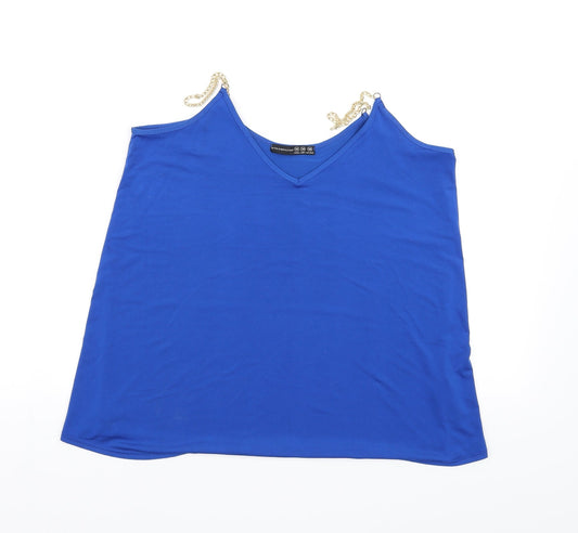 Womens UK Size 10 Atmosphere Blue Basic T-Shirt