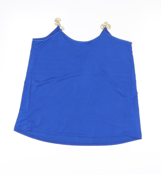 Womens UK Size 10 Atmosphere Blue Basic T-Shirt