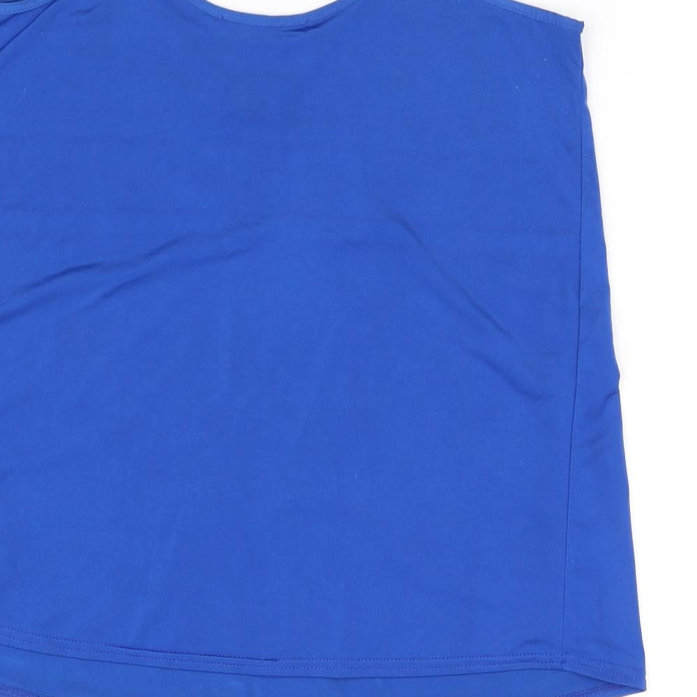 Womens UK Size 10 Atmosphere Blue Basic T-Shirt