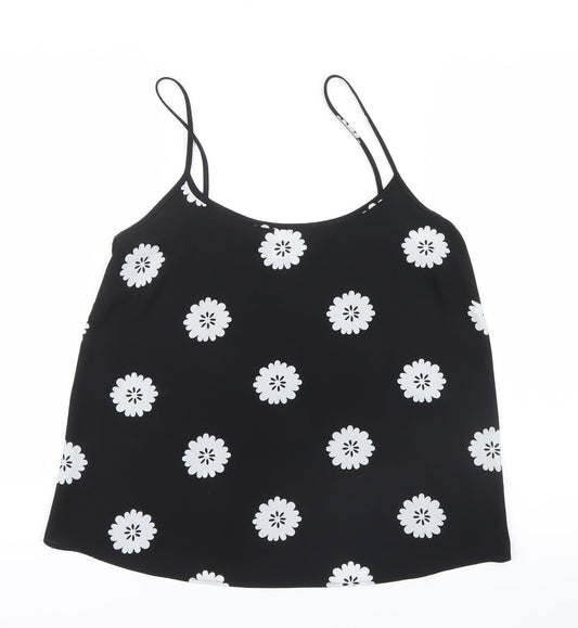 Womens UK Size 8 Papaya Black Camisole Blouse