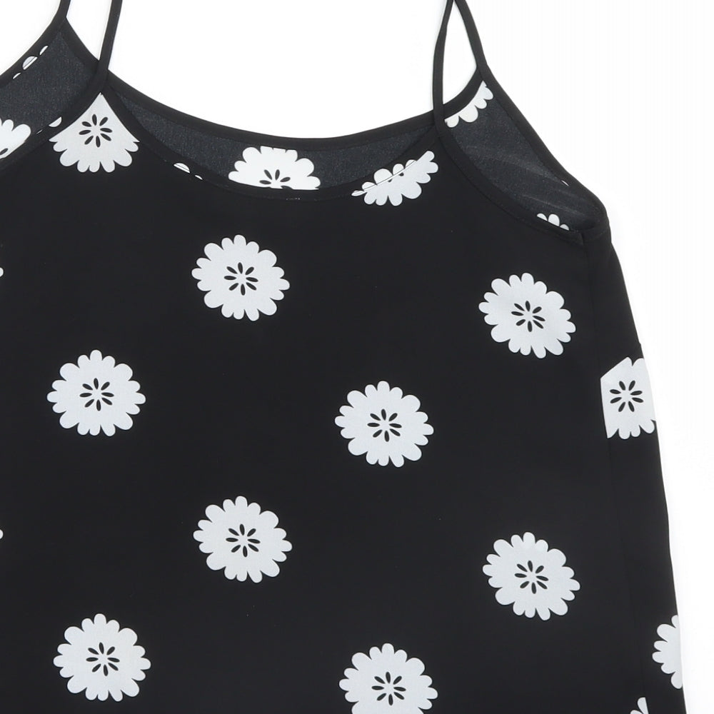 Womens UK Size 8 Papaya Black Camisole Blouse