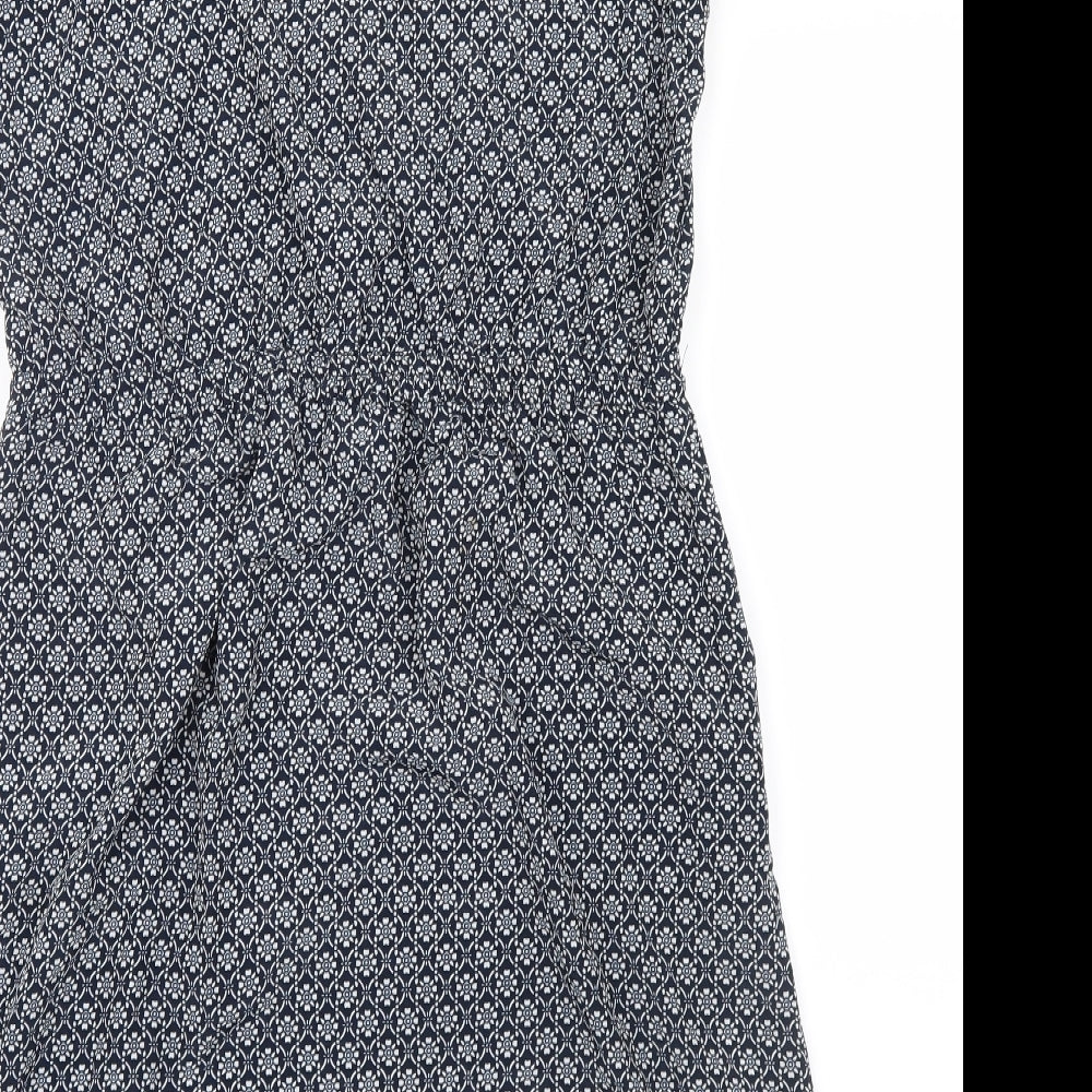Papaya Womens Blue Geometric Shirt Dress Size 14 - Lace detail