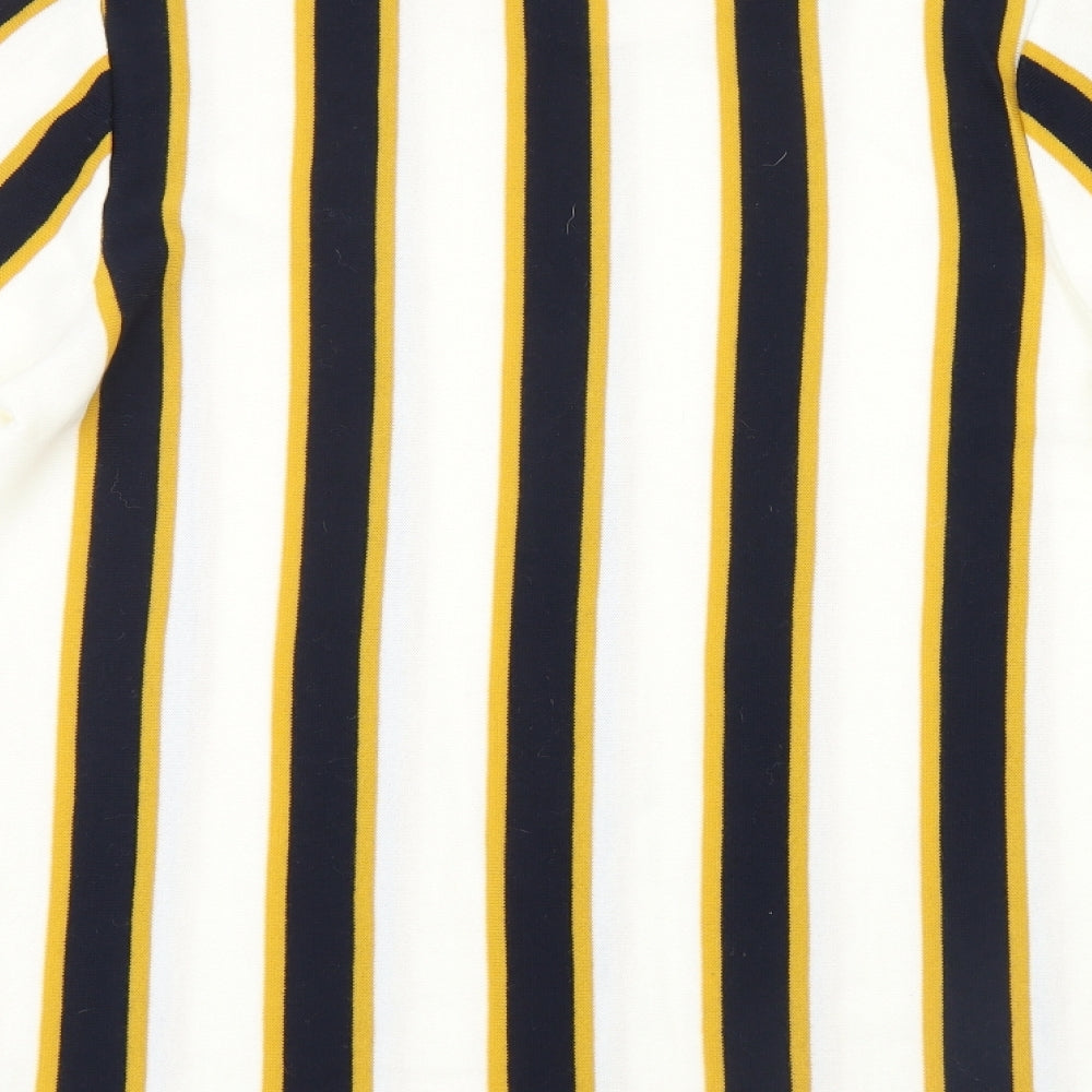 Primark Mens White Striped Knit Pullover Jumper Size M