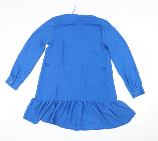 Womens UK Size 12 Papaya Blue Basic Blouse