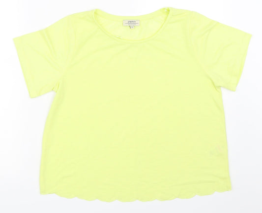 Womens UK Size 12 Papaya Yellow Basic T-Shirt