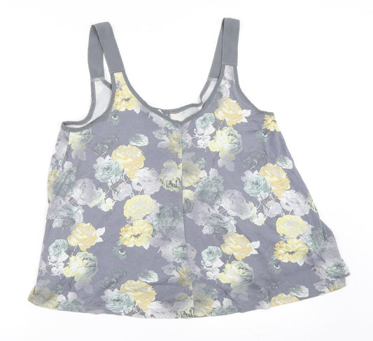 NEXT Womens Grey Floral Basic Tank Size 12