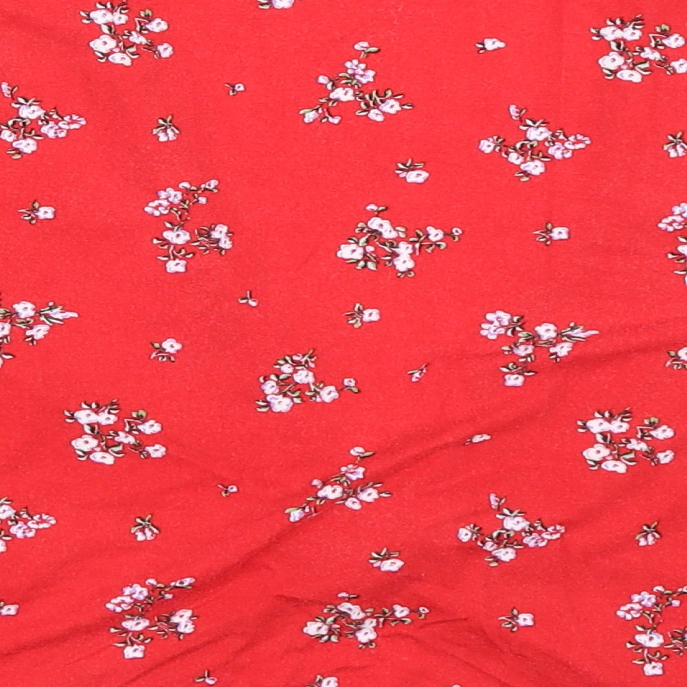 Womens UK Size M H&M Red Cropped T-Shirt