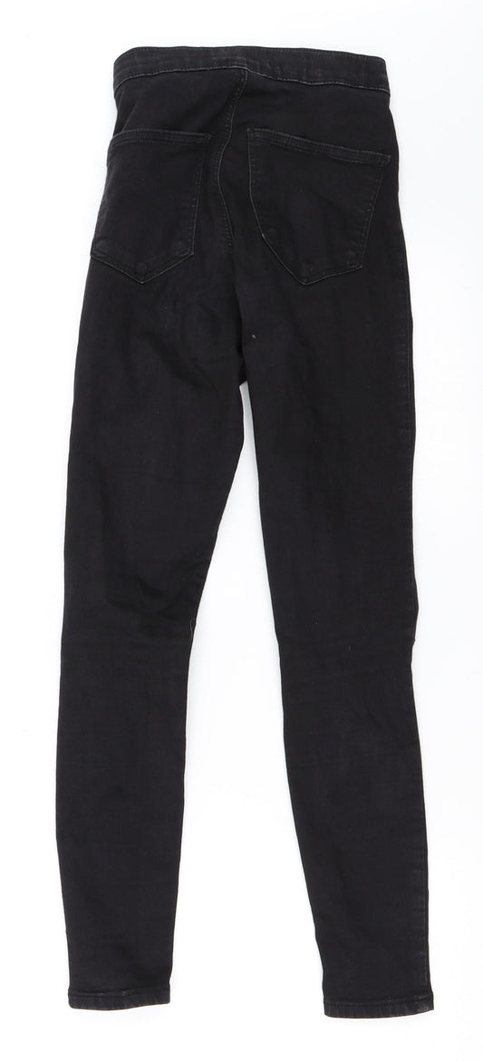 Topshop Womens Black Denim Skinny Jeans Size 25 in L30 in
