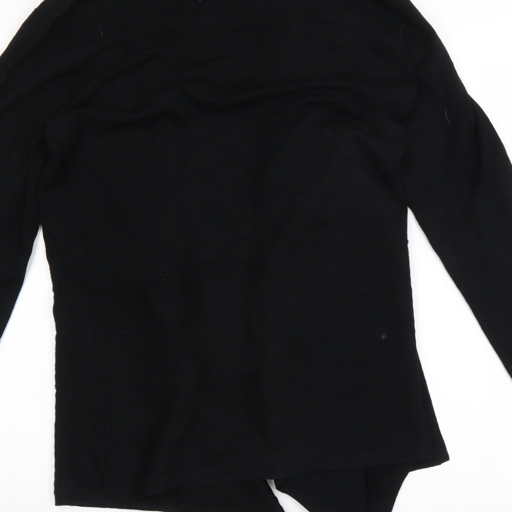 Modern Soul Womens Black Cardigan Jumper Size S - Waterfall Cardigan