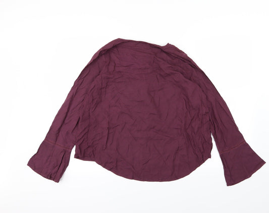 Nutmeg Womens Purple   Basic Blouse Size 10