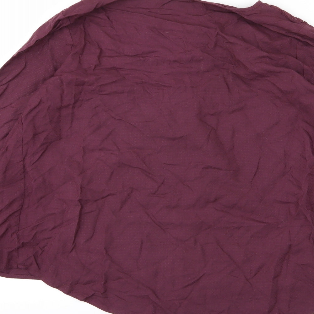 Womens UK Size 10 Nutmeg Purple Basic Blouse