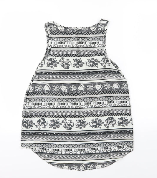 Primark Womens Grey Floral Chiffon Camisole Tank Size 10