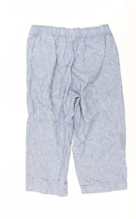 TU Womens Blue Striped Trousers Size 14 L22.5 in