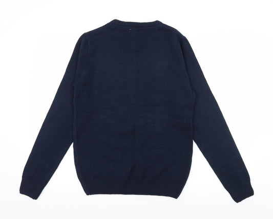 Threadbare Mens Blue Knit Pullover Jumper Size S - Elf