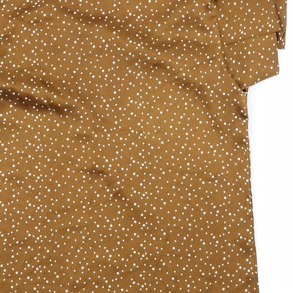 Womens UK Size S Preworn Brown Basic Blouse