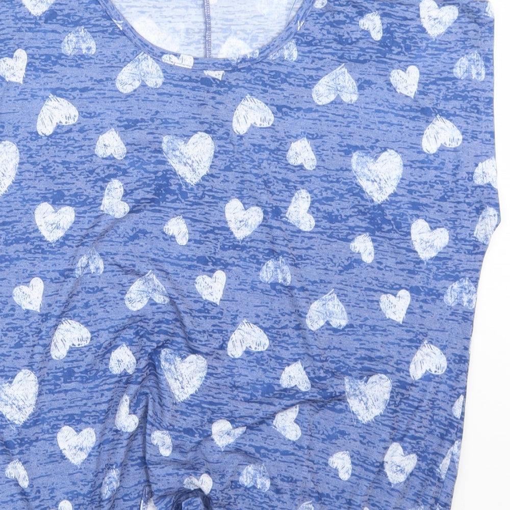 Womens UK Size M South Blue Basic T-Shirt