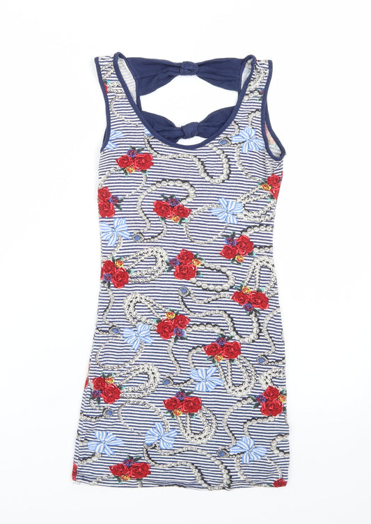 Womens UK Size 8 Newlook Blue Basic T-Shirt