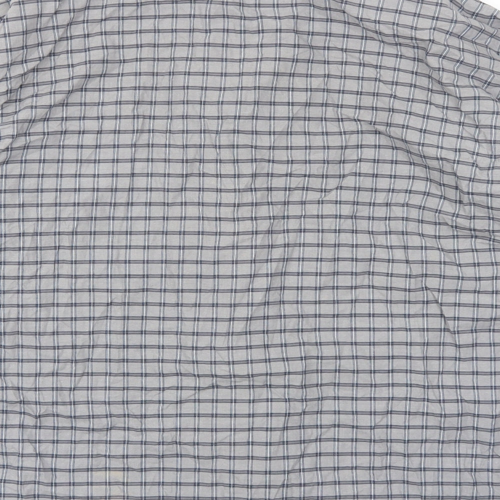 Mens UK Size XL Preworn Grey Button-Up Long Sleeve Casual Shirt