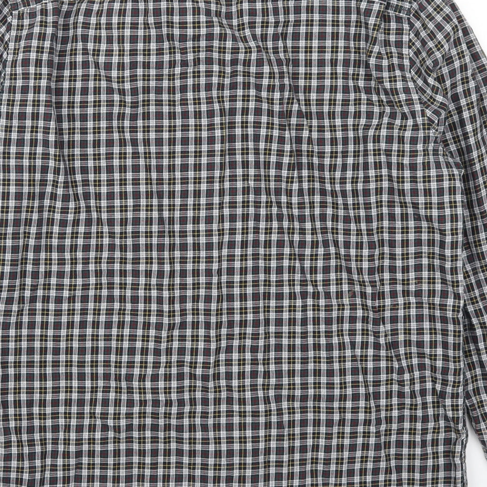 F&F Mens Grey Check Damask Button-Up Size L - Yellow and Red Check