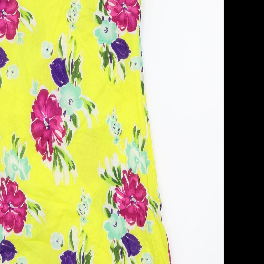 Pussycat London Womens Yellow Floral Shift Size S