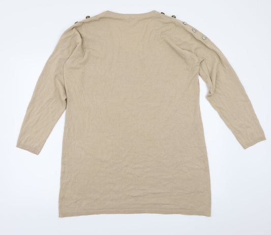 Simply Be Womens Beige Knit Pullover Jumper Size 18