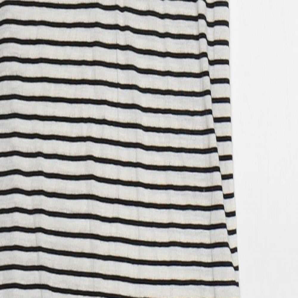 Brand and care label for Atmosphere women’s white striped tank dress, size UK 4