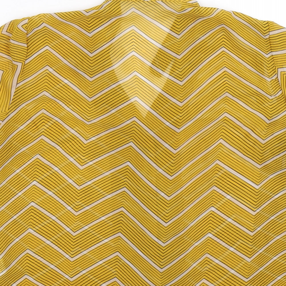 Womens UK Size 8 Boohoo Yellow Basic Button-Up
