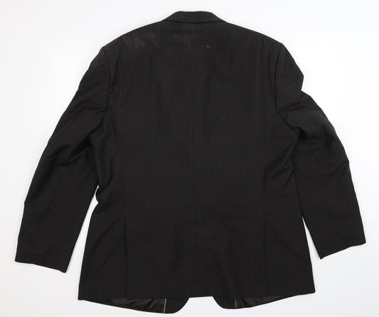 F&F Mens Black Striped  Jacket Suit Jacket Size 46