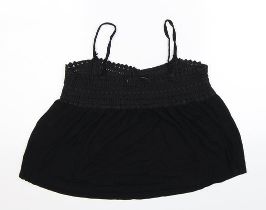 Womens UK Size M Lefties Black Cropped Tank