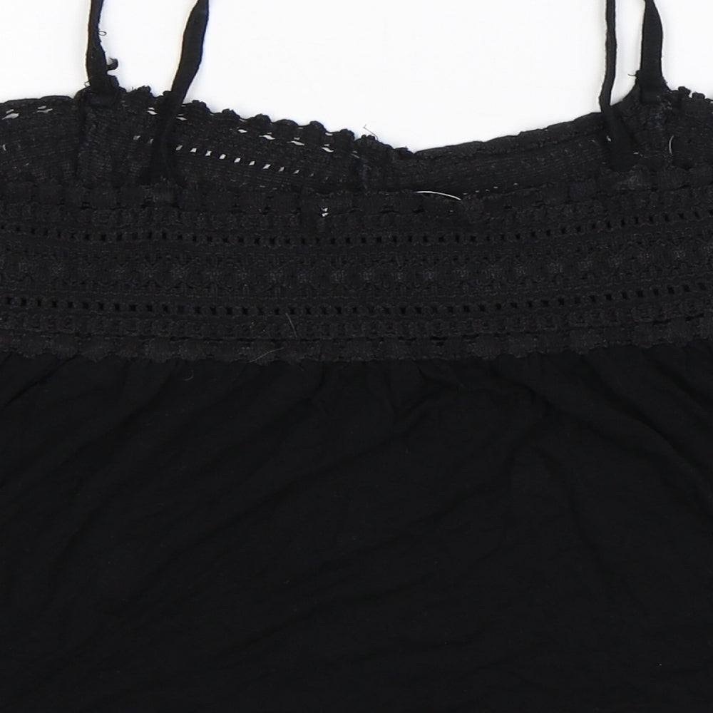 Womens UK Size M Lefties Black Cropped Tank