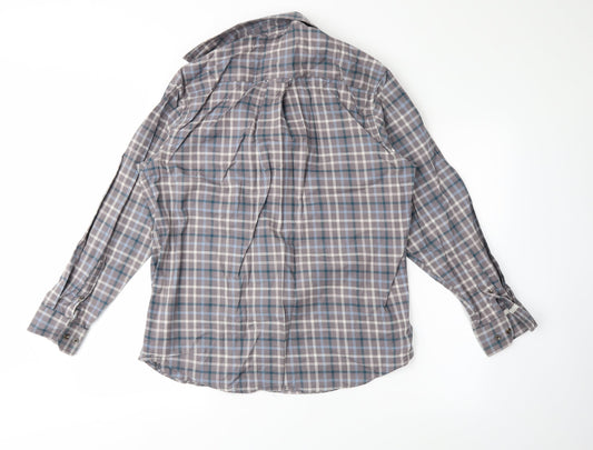 Wolsey Mens Grey Plaid Button-Up Size M