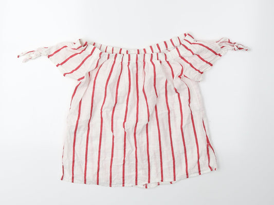 Womens UK Size 10 Papaya White Basic Blouse