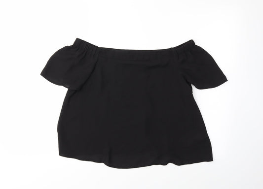 Womens UK Size 10 newlook Black Basic Blouse