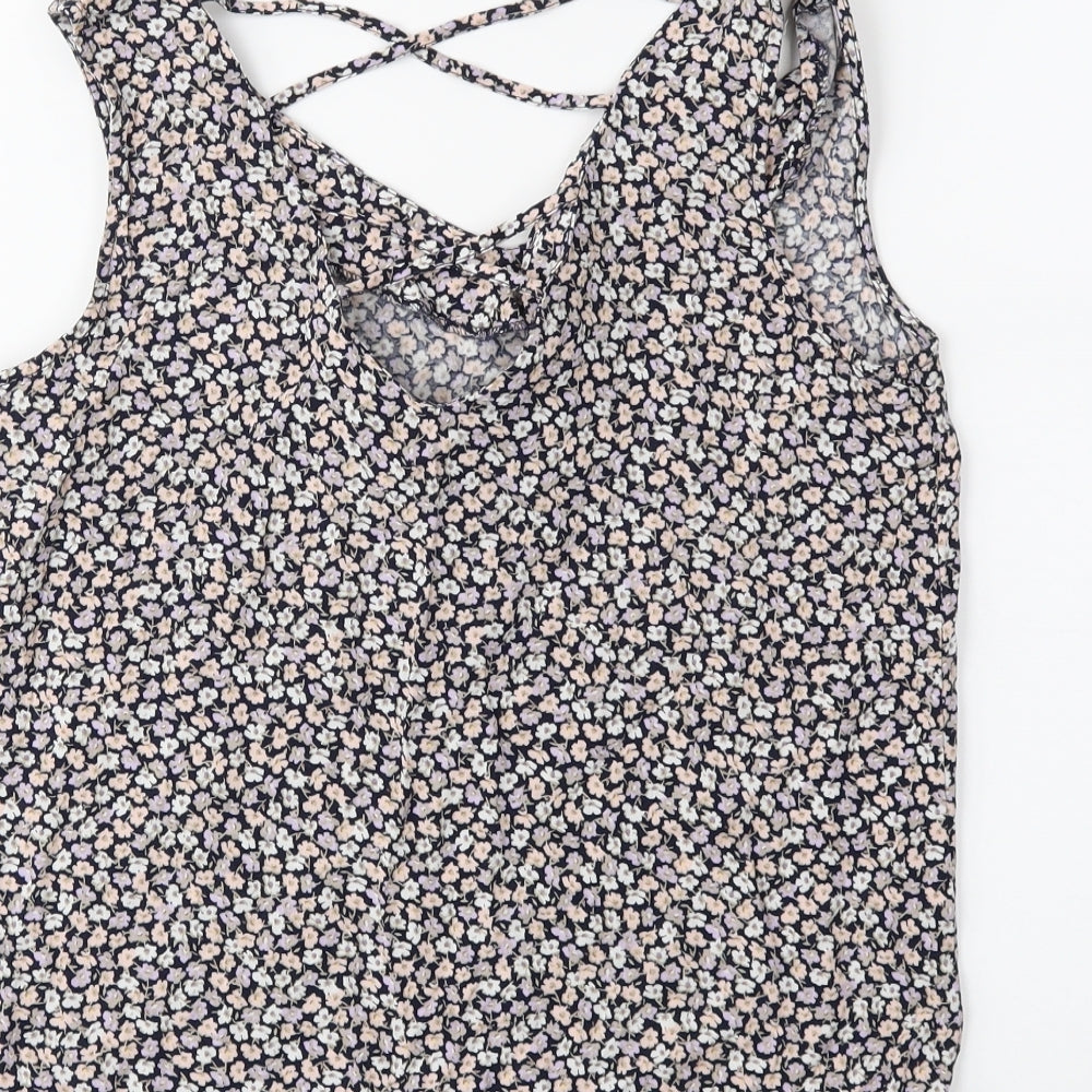 Primark Womens Blue Floral Basic Tank Size 10