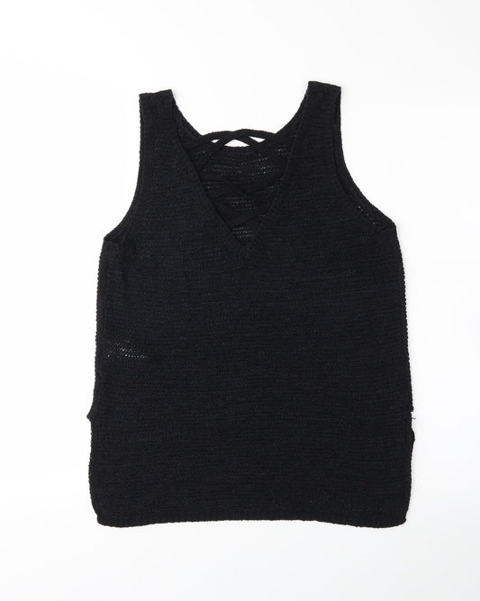 Womens UK Size 10 newlook Black Basic Tank