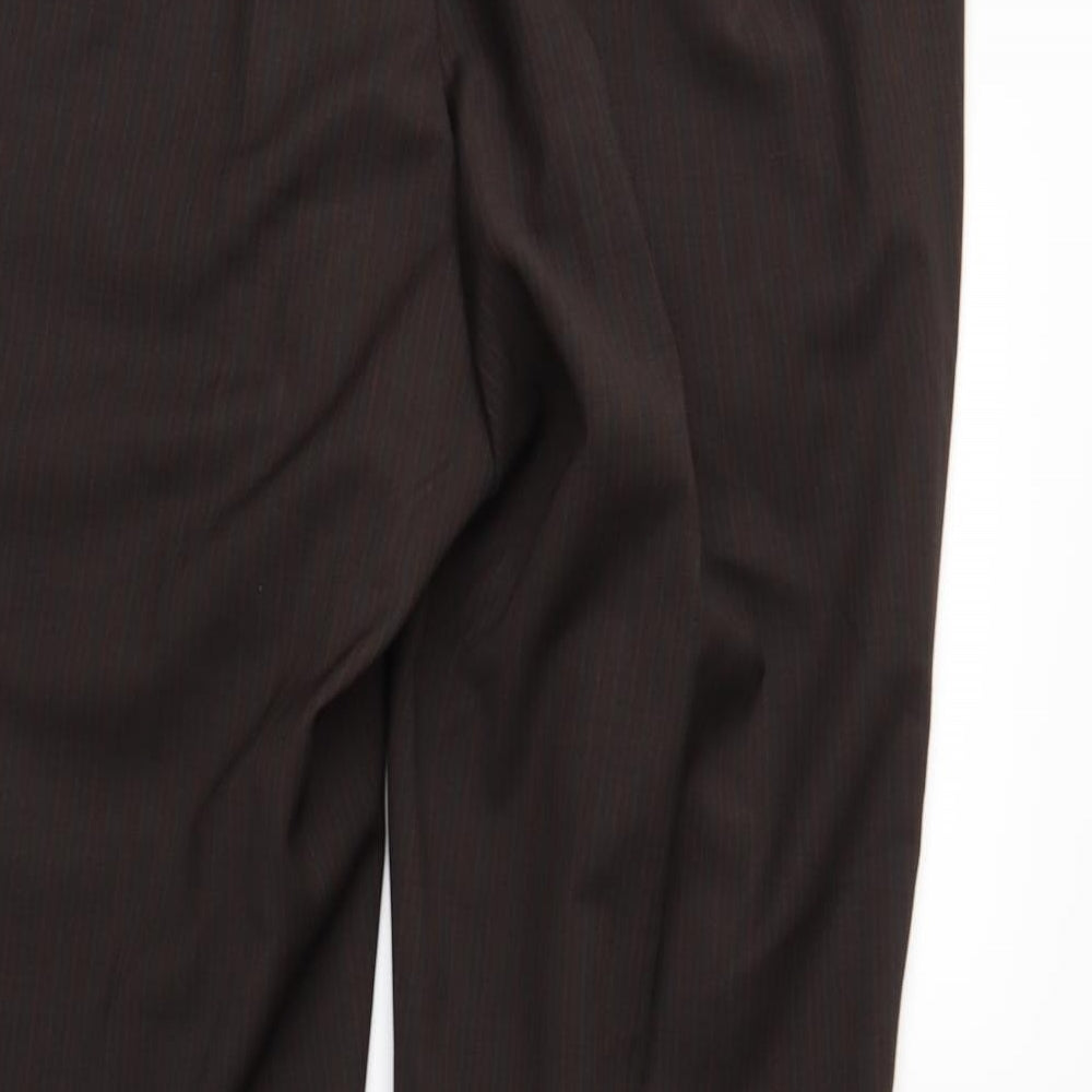 limehaus Mens Brown Striped Trousers Size 36 in L28 in