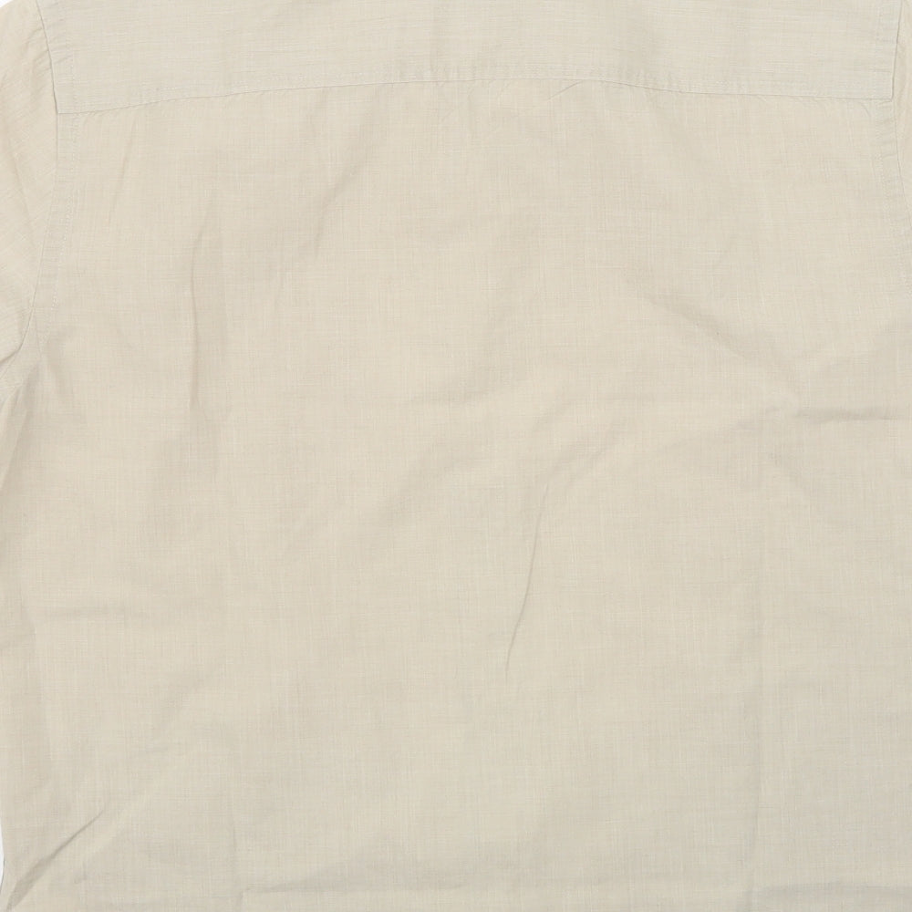 Atlantic Bay Mens Beige Button-Up Size S