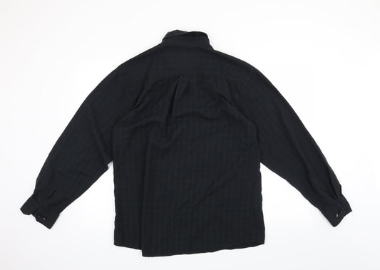 Mens UK Size S Ciro Citterio Black Button-Up Long Sleeve Casual Shirt