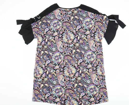 TU Womens Black Paisley Shift Size 16