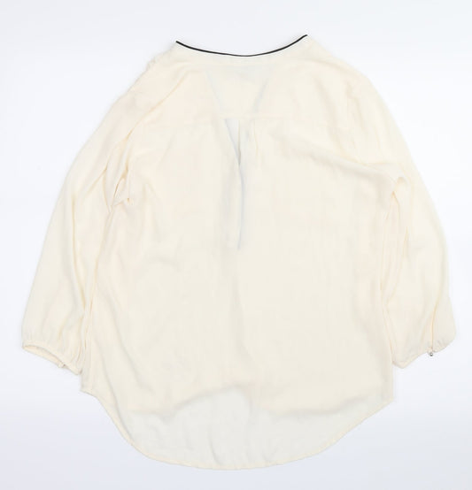 Womens UK Size 8 H&M White Basic Button-Up