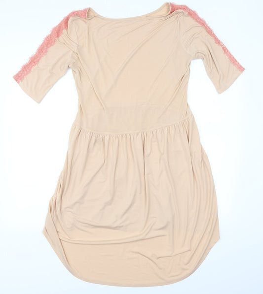 Back view of Be Beau women’s pink fit & flare, size UK 14