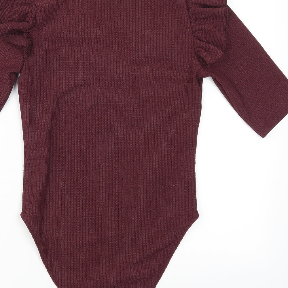 Womens UK Size 10 New Look One-Piece Red Bodysuit