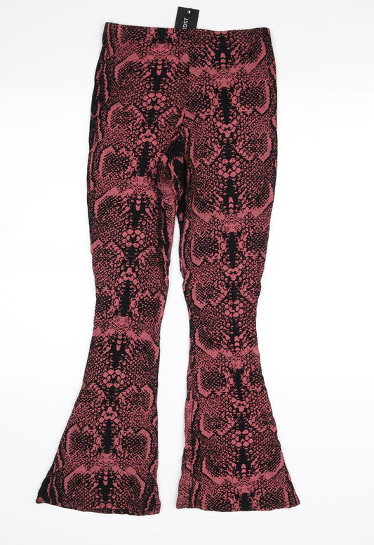 I SAW IT FIRST Womens Black Animal Print Trousers Size 10 L28 in