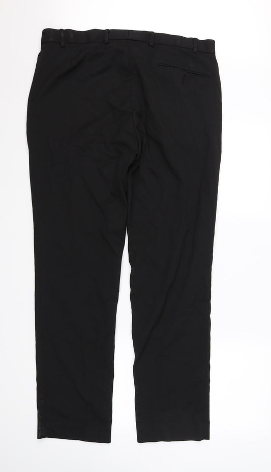Womens UK Size 36 in Preworn Regular Fit Dress Pants Black Trousers