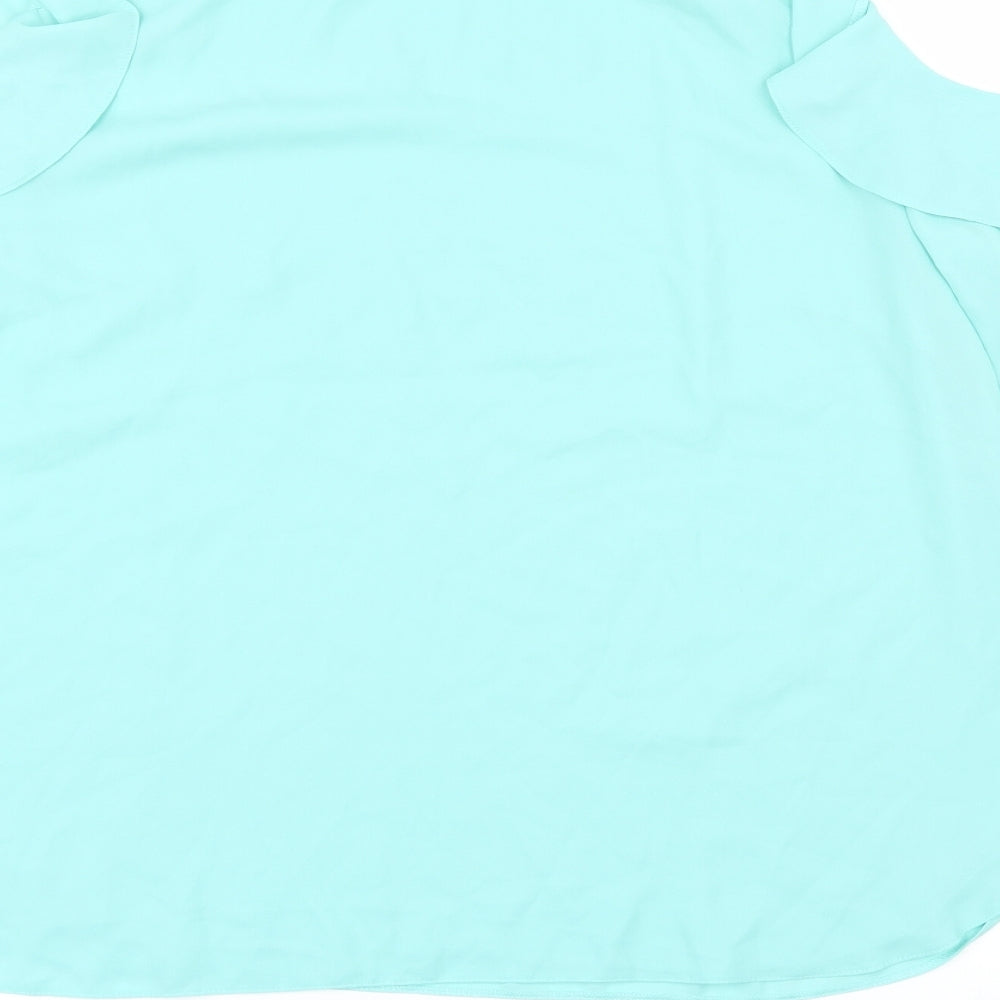 Womens UK Size 16 Preworn Green Basic Blouse