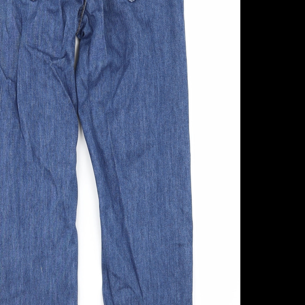 Missguided Womens Black Denim Straight Jeans Size 8 L24 in