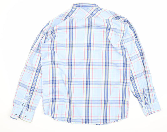 US Polo Assn. Mens Blue Check Button-Up Size S