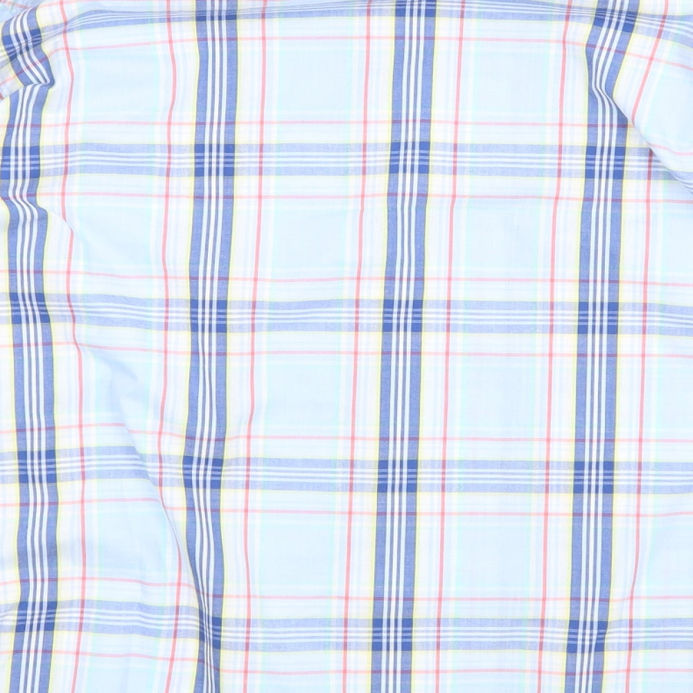 US Polo Assn. Mens Blue Check Button-Up Size S